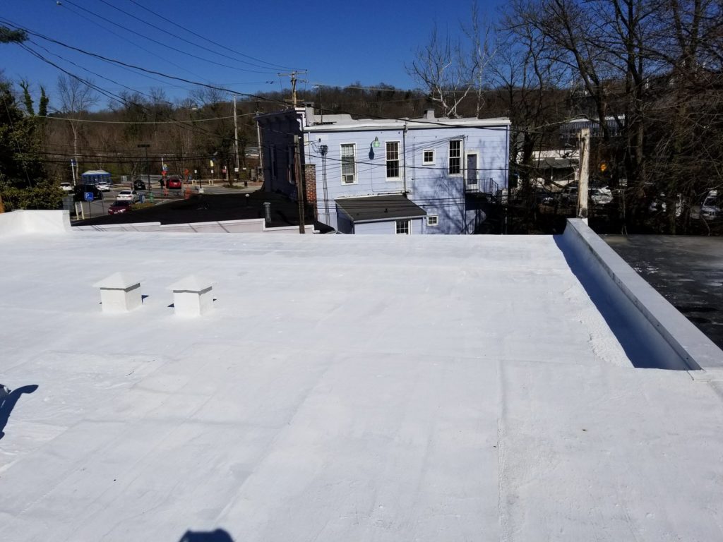 image of silicone coating on a baltimore roof