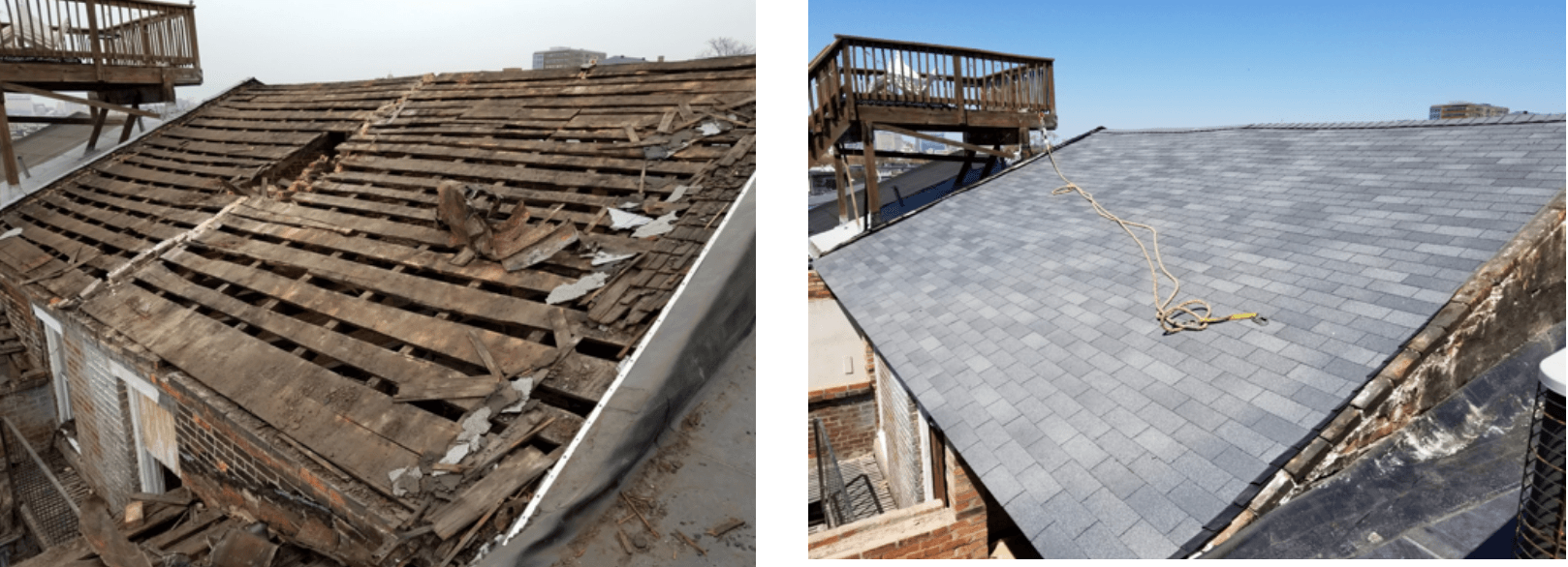 Image of before and after of the Roof