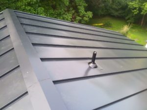 Standing seam metal roof from above. 