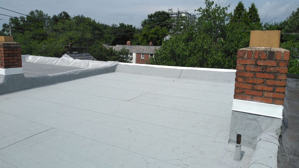 flat roof with chimney