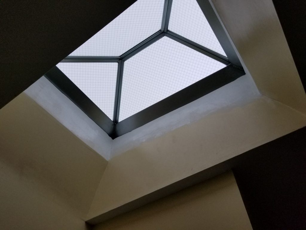 Interior view of a new skylight